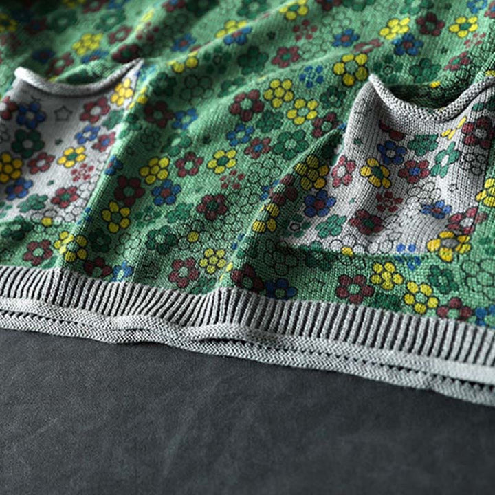 Suéter de manga larga para mujer, de algodón, con bolsillos, tejido con estampado de flores coloridas y Buddha Stones. - image 12