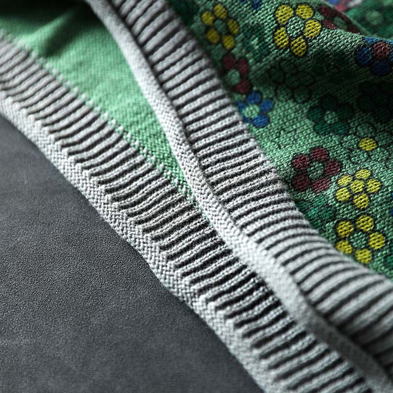 Suéter de manga larga para mujer, de algodón, con bolsillos, tejido con estampado de flores coloridas y Buddha Stones. - image 13