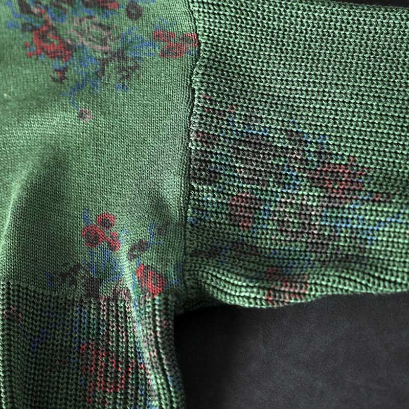 Suéter con capucha de manga larga de algodón floral de punto para mujer Buddha Stones - image 17