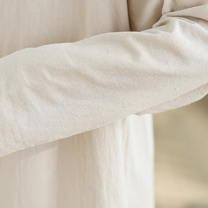 Conjunto de 2 piezas para mujer con estampado de Buddha Stones: camisa de manga larga con cuello en V y pantalones de pierna ancha, estilo zen y meditación. - image 9