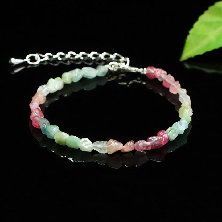 Pulsera de cadena positiva con cuentas irregulares ultrafinas de turmalina de 4 mm y Buddha Stones - image 3
