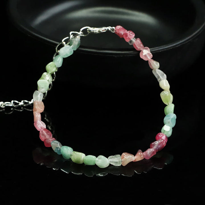 Pulsera de cadena positiva con cuentas irregulares ultrafinas de turmalina de 4 mm y Buddha Stones - image 4