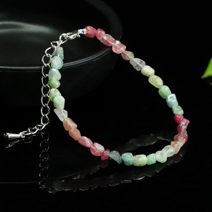 Pulsera de cadena positiva con cuentas irregulares ultrafinas de turmalina de 4 mm y Buddha Stones - image 1