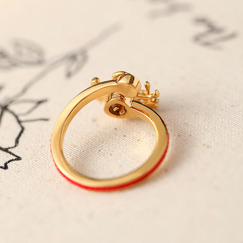 Buddha Stones, hilo rojo de cobre, monedas de cobre, año del caballo, anillo de equilibrio de apertura - image 1