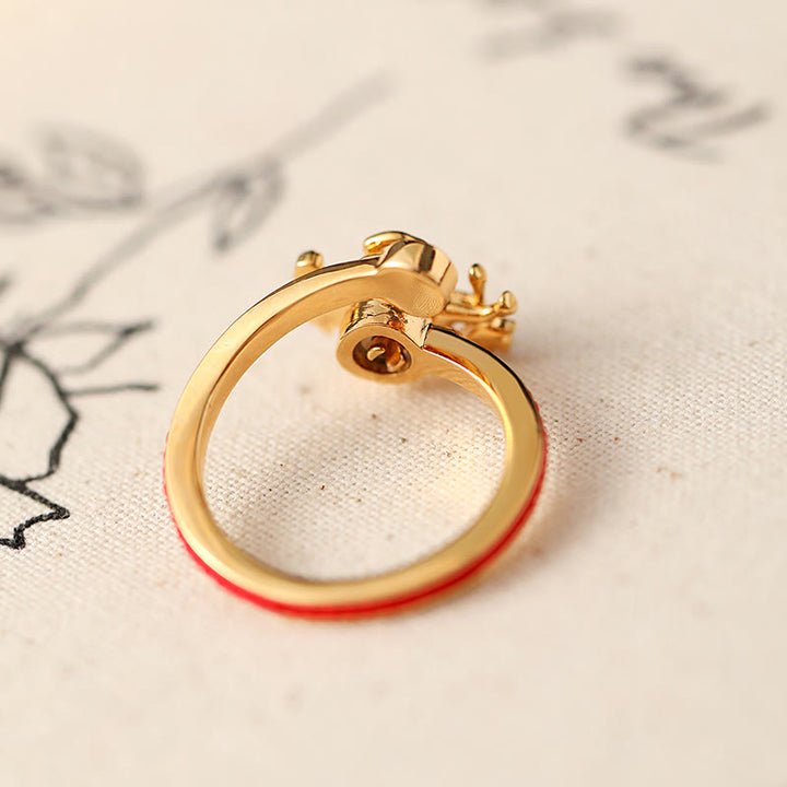 Buddha Stones, hilo rojo de cobre, monedas de cobre, año del caballo, anillo de equilibrio de apertura - image 1