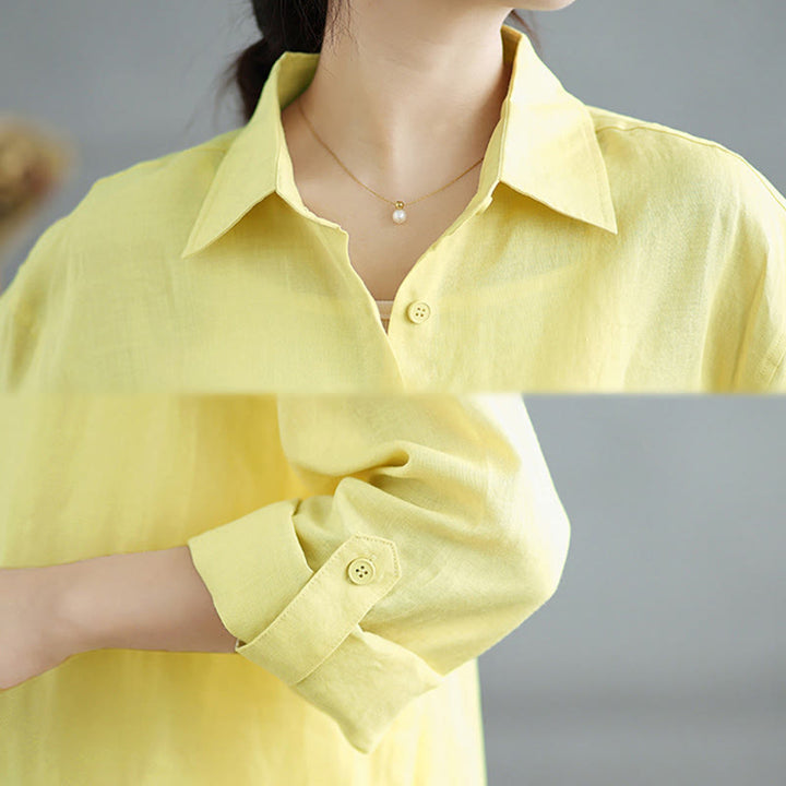 Conjunto de camisa de manga larga con botones y falda de algodón de 7-8 pulgadas con bolsillos, estampado de Buddha Stones (2 piezas).  - image 23