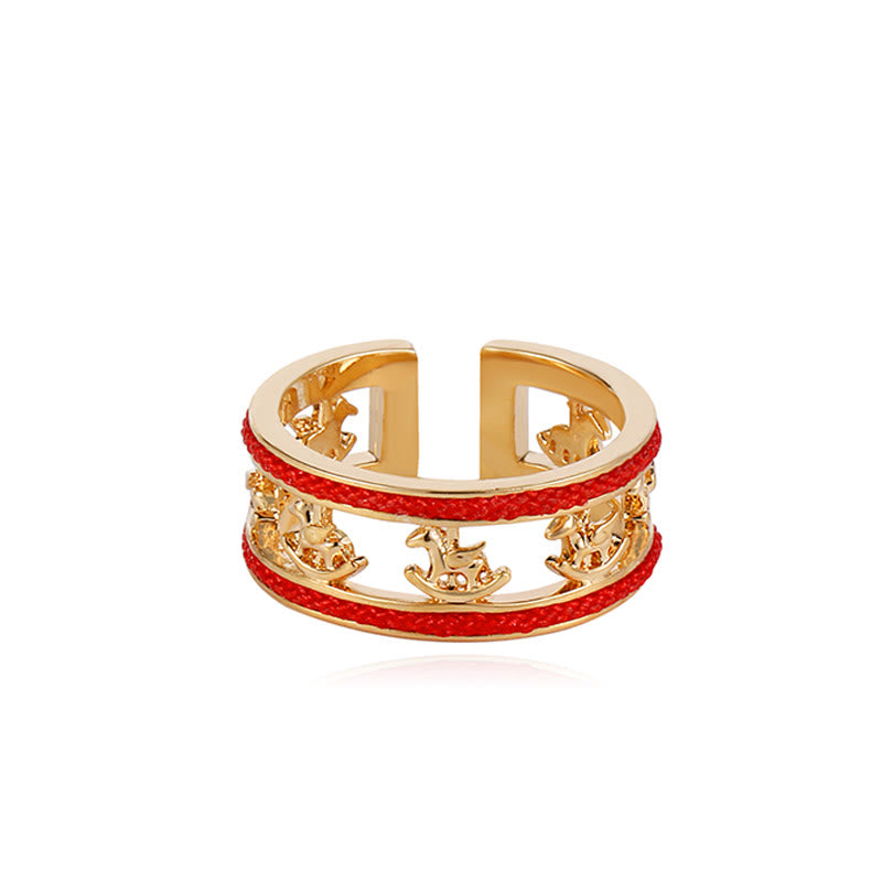 Anillo de cobre con Buddha Stones para la suerte del Año Dorado del Caballo - image 5