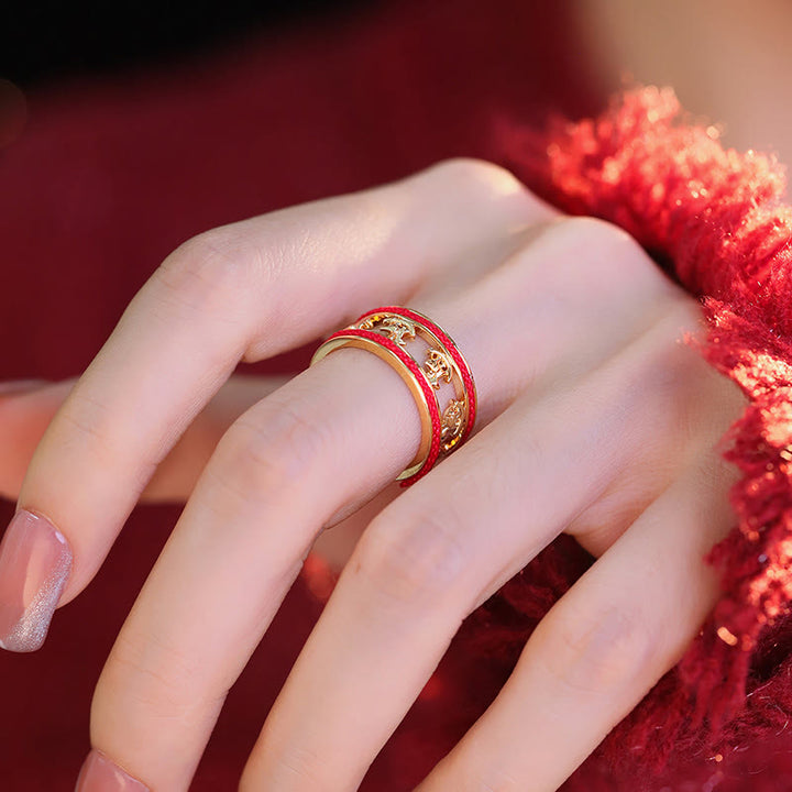 Anillo de cobre con Buddha Stones para la suerte del Año Dorado del Caballo - image 9