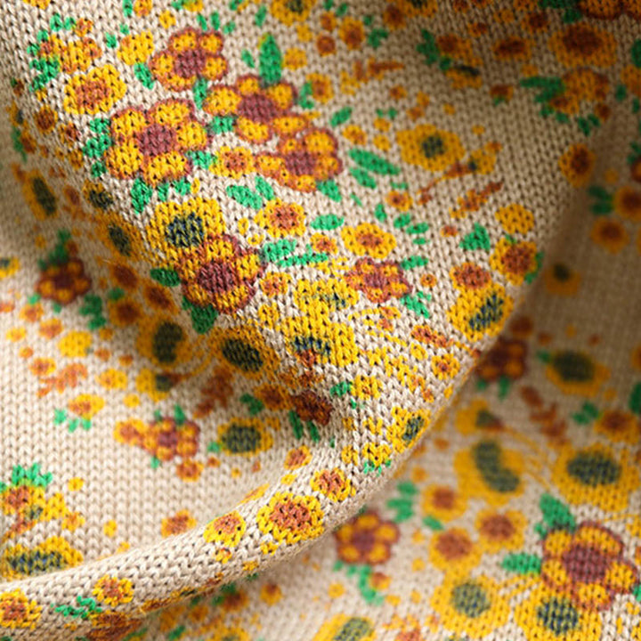 Suéter de punto con cuello alto y manga larga para mujer, de algodón con estampado floral y bajo acanalado, de Buddha Stones - image 7