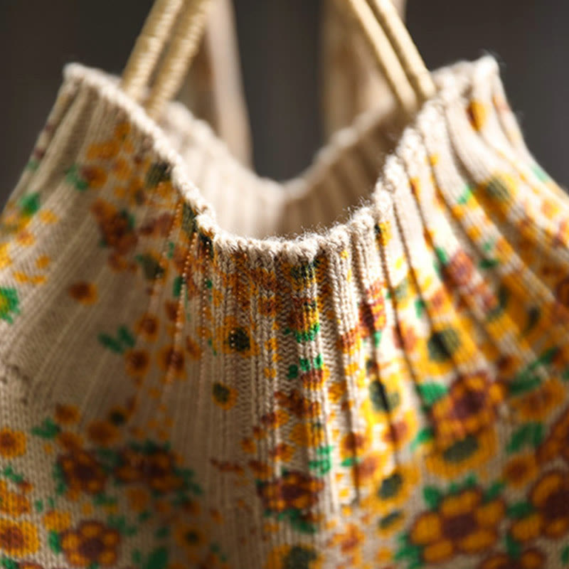 Suéter de punto con cuello alto y manga larga para mujer, de algodón con estampado floral y bajo acanalado, de Buddha Stones - image 5