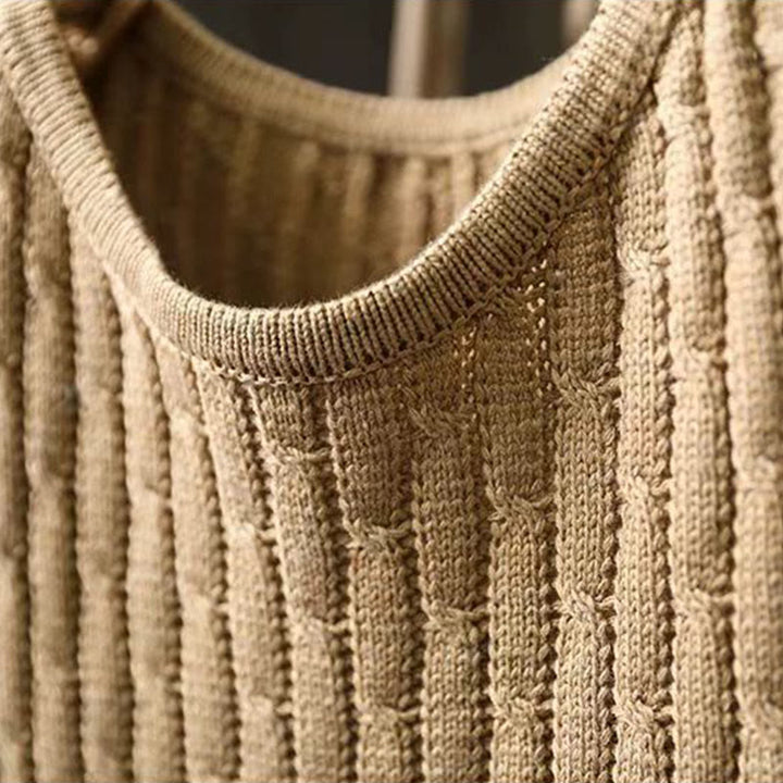 Suéter de algodón para mujer con cuello redondo y manga larga, diseño patchwork de Buddha Stones para invierno - image 4