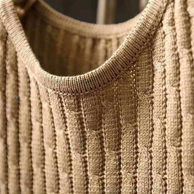 Suéter de manga larga con cuello redondo y diseño de patchwork de Buddha Stones para mujer. - image 4
