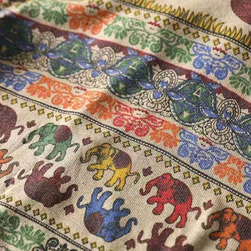 Suéter de manga larga para mujer, de algodón, con bolsillos, estampado de elefantes y Buddha Stones. - image 9