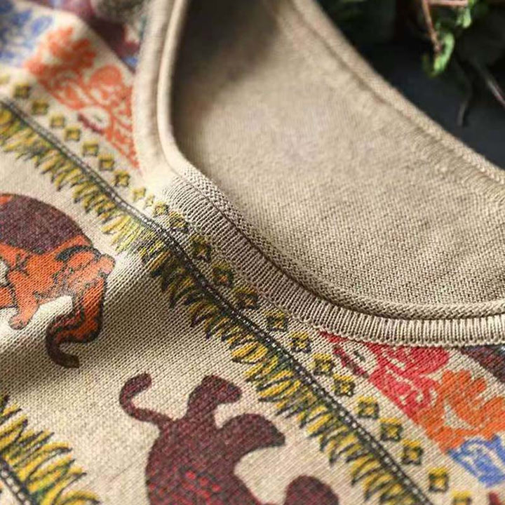 Suéter de manga larga para mujer, de algodón, con bolsillos, estampado de elefantes y Buddha Stones. - image 8