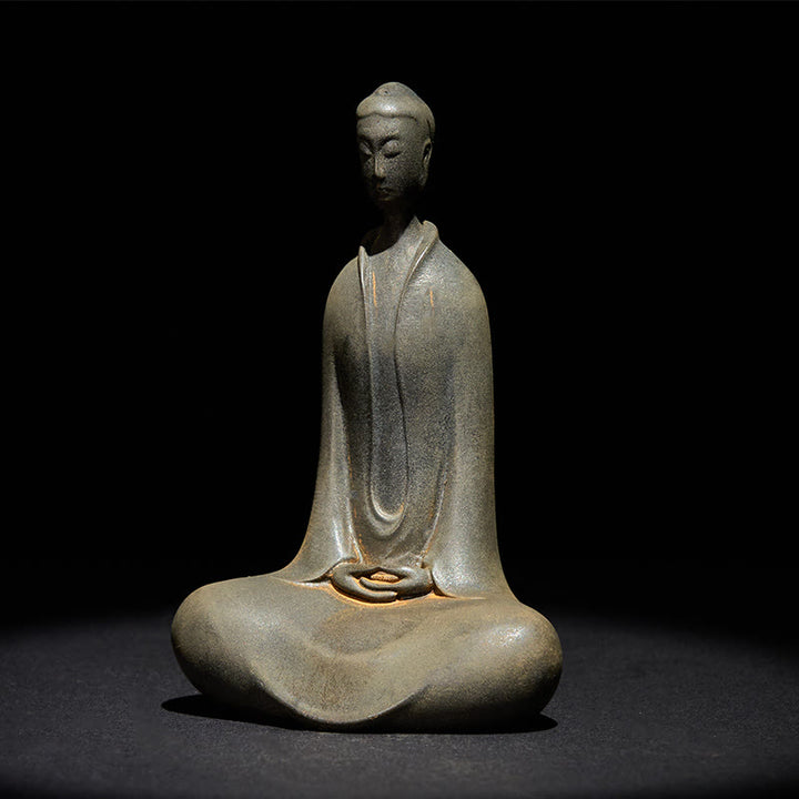 Buddha Stones Estatua de Resina Hecha a Mano de Buda Sakyamuni de Polvo de Hierro Oxidado Decoración para el Hogar - image 11