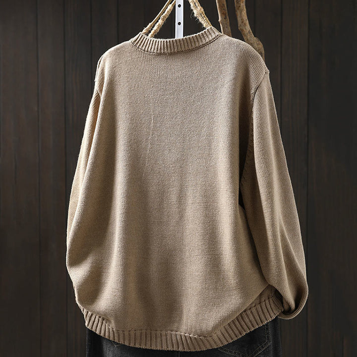 Cárdigan de manga larga para mujer, de algodón, con diseño liso de botones coloridos y Buddha Stones. - image 9