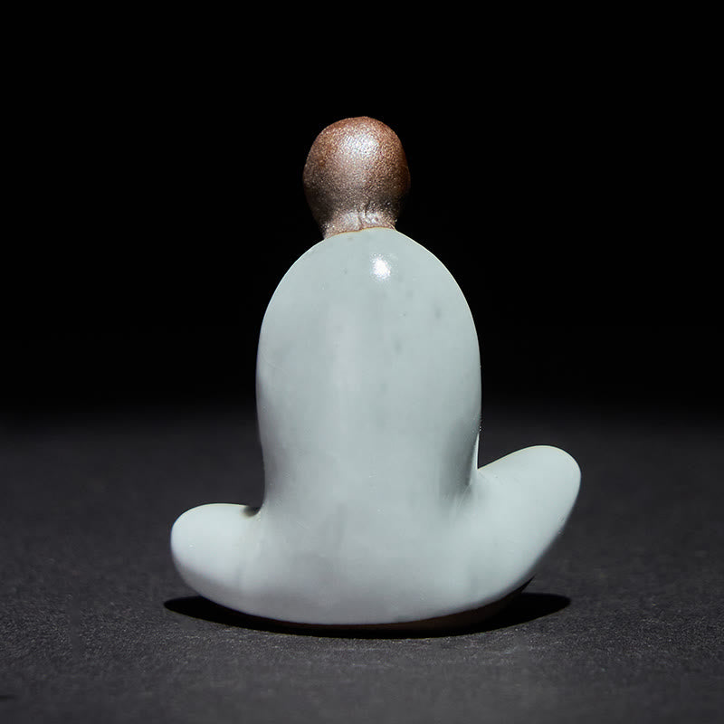 Estatua de cerámica de Buddha Stones meditando, pequeña, sin forma, de Buda, para decoración zen del hogar, 4 x 2,5 x 5 cm - image 2