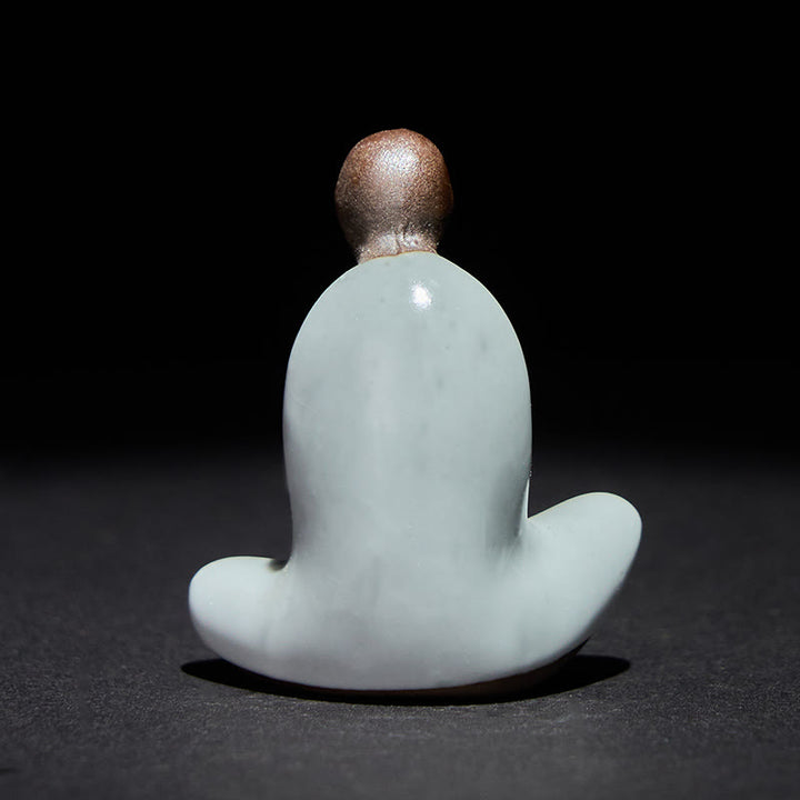 Estatua de cerámica de Buddha Stones meditando, pequeña, sin forma, de Buda, para decoración zen del hogar, 4 x 2,5 x 5 cm - image 2
