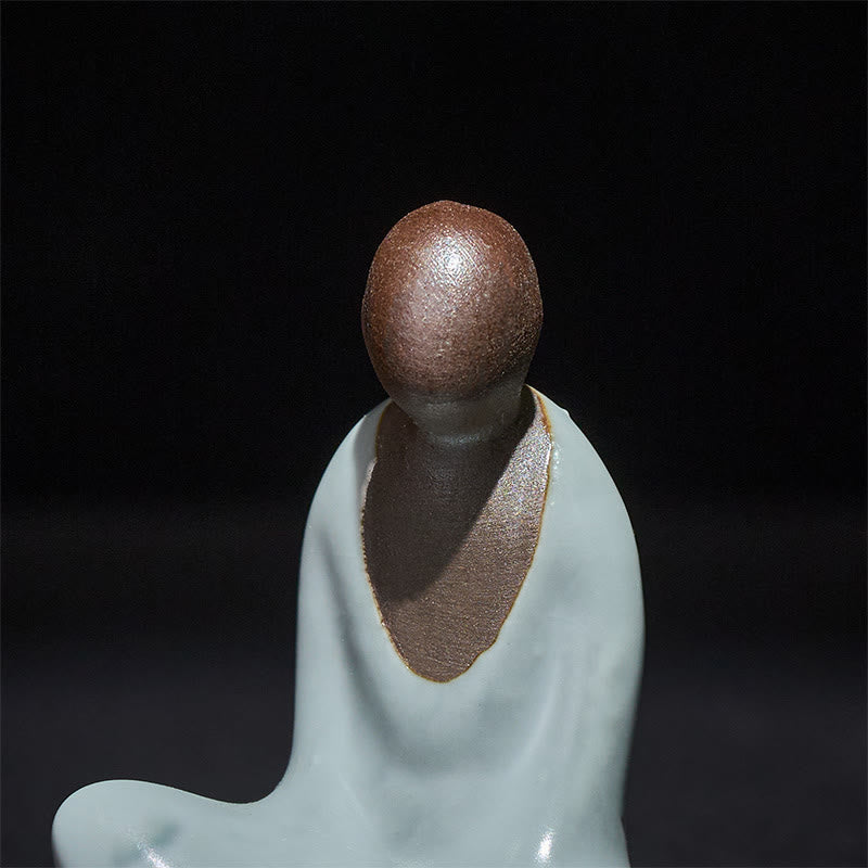 Estatua de cerámica de Buddha Stones meditando, pequeña, sin forma, de Buda, para decoración zen del hogar, 4 x 2,5 x 5 cm - image 7