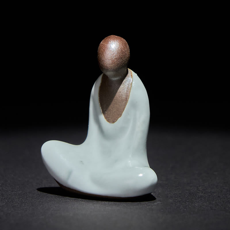 Estatua de cerámica de Buddha Stones meditando, pequeña, sin forma, de Buda, para decoración zen del hogar, 4 x 2,5 x 5 cm - Buda 4*2,5*5 cm - image 0