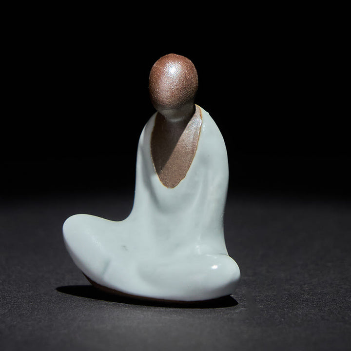 Estatua de cerámica de Buddha Stones meditando, pequeña, sin forma, de Buda, para decoración zen del hogar, 4 x 2,5 x 5 cm - Buda 4*2,5*5 cm - image 0