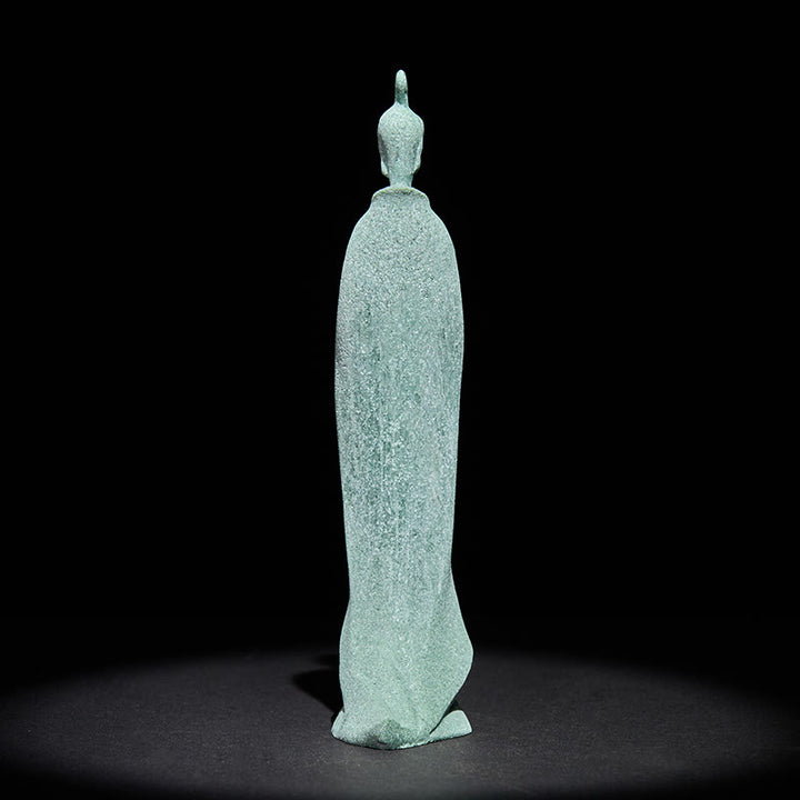 Estatua de Buddha Stones de pie para meditación, de arenisca, para decoración del hogar, 3,8 x 6,5 x 17 cm - image 4