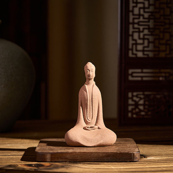 Estatua de cerámica de Buddha Stones de Buda, decoración zen para el hogar, 5 x 3 x 8,5 cm - image 4