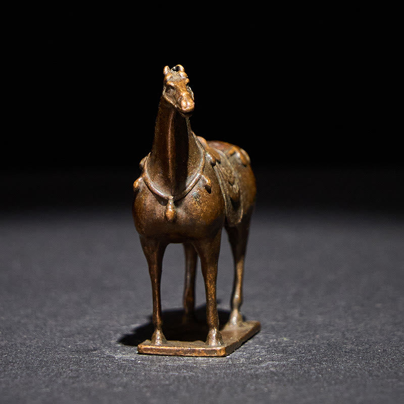 Buddha Stones antiguas de aleación marrón del Año del Caballo, decoración del hogar, 5,8 x 4,7 cm - image 3