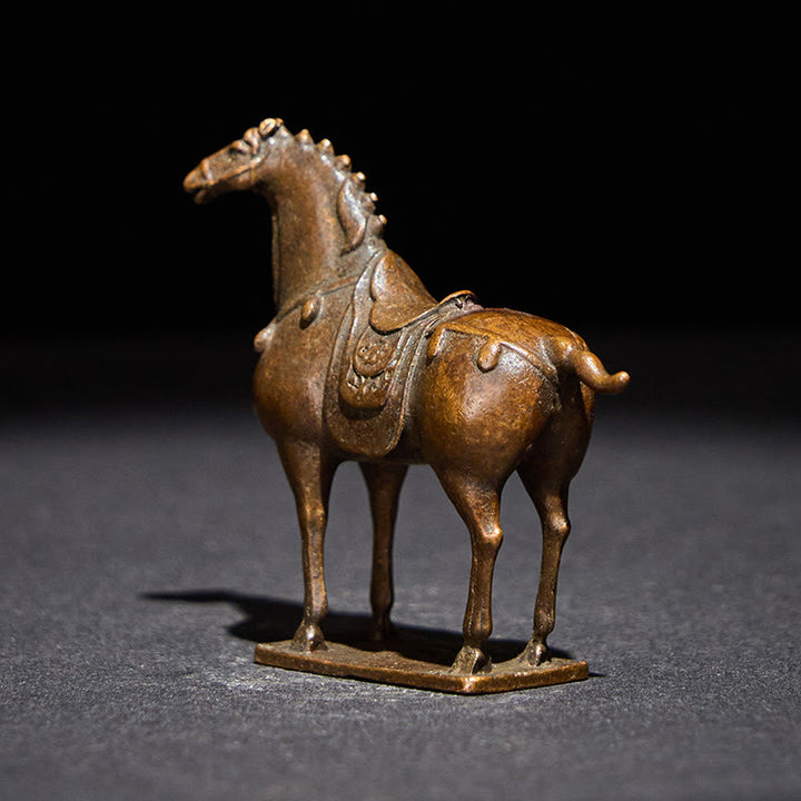 Buddha Stones antiguas de aleación marrón del Año del Caballo, decoración del hogar, 5,8 x 4,7 cm - image 2