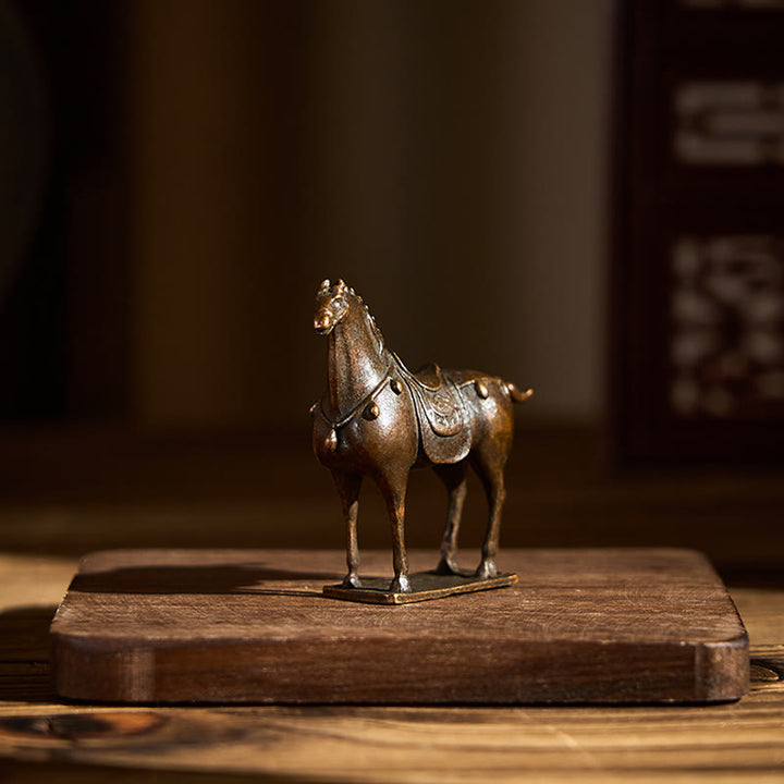 Buddha Stones antiguas de aleación marrón del Año del Caballo, decoración del hogar, 5,8 x 4,7 cm - image 5