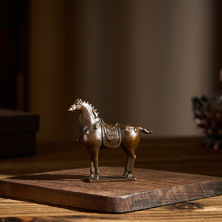 Buddha Stones antiguas de aleación marrón del Año del Caballo, decoración del hogar, 5,8 x 4,7 cm - image 4