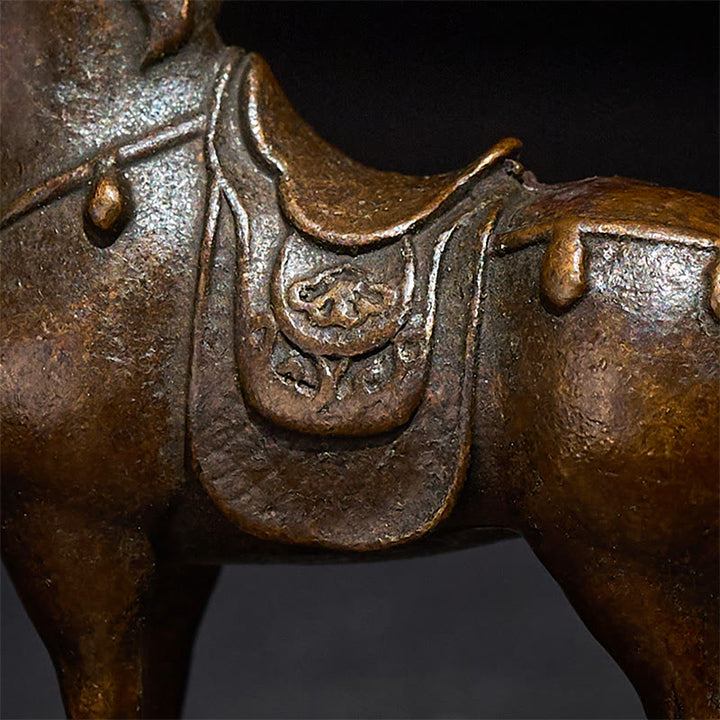 Buddha Stones antiguas de aleación marrón del Año del Caballo, decoración del hogar, 5,8 x 4,7 cm - image 6