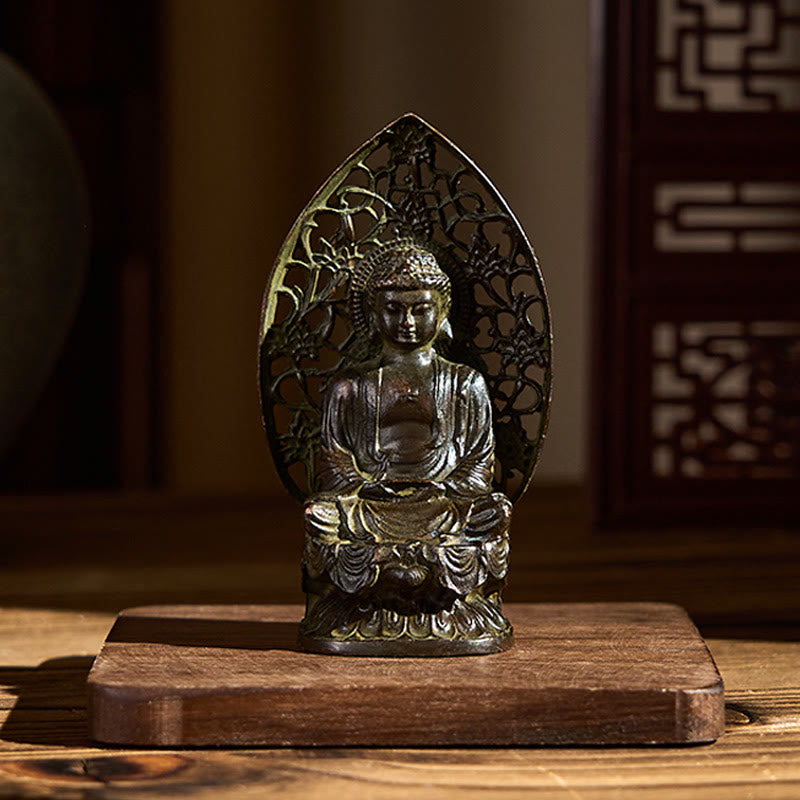 Estatua de aleación de Buddha Stones de Buda, decoración zen para el hogar, 9 x 4,5 cm - image 1