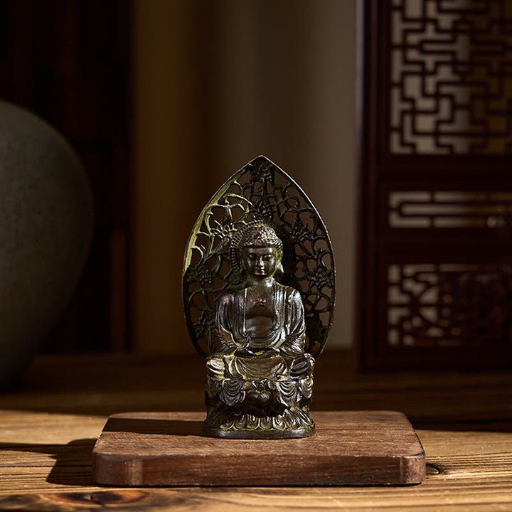 Estatua de aleación de Buddha Stones de Buda, decoración zen para el hogar, 9 x 4,5 cm - image 5