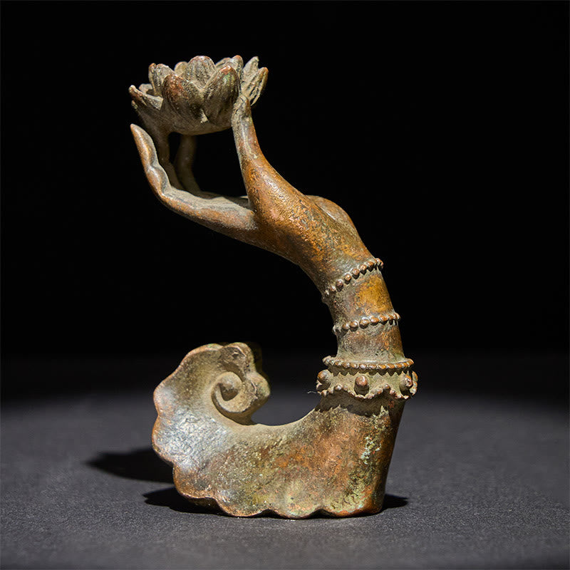 Buddha Stones clásicas de aleación de loto con forma de mano de Buda para decoración del hogar, 4,7 x 2,9 x 8,4 cm - 4,7 x 2,9 x 8,4 cm - image 0