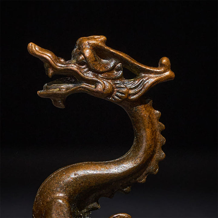 Mini dragón de aleación de Buddha Stones , piedra de protección para la suerte, decoración del hogar, 7,6 x 2,5 x 5,4 cm - image 7