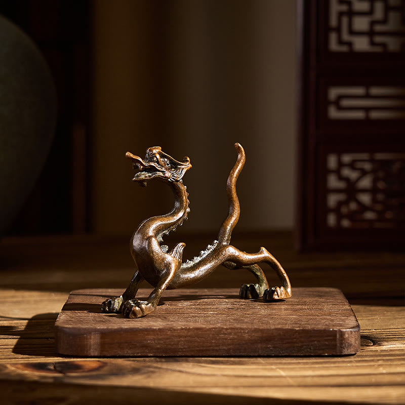 Mini dragón de aleación de Buddha Stones , piedra de protección para la suerte, decoración del hogar, 7,6 x 2,5 x 5,4 cm - image 5