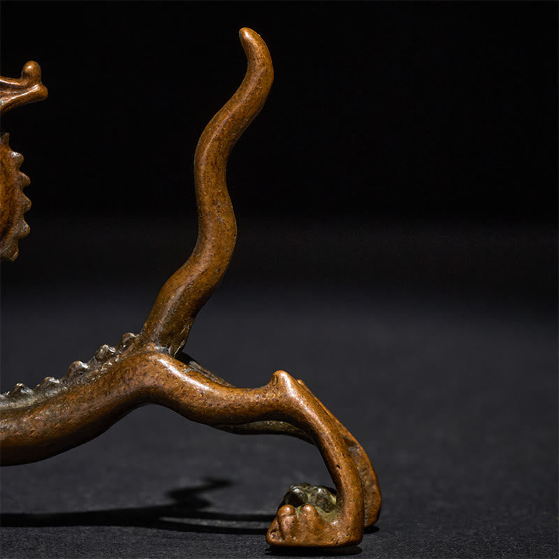 Mini dragón de aleación de Buddha Stones , piedra de protección para la suerte, decoración del hogar, 7,6 x 2,5 x 5,4 cm - image 9