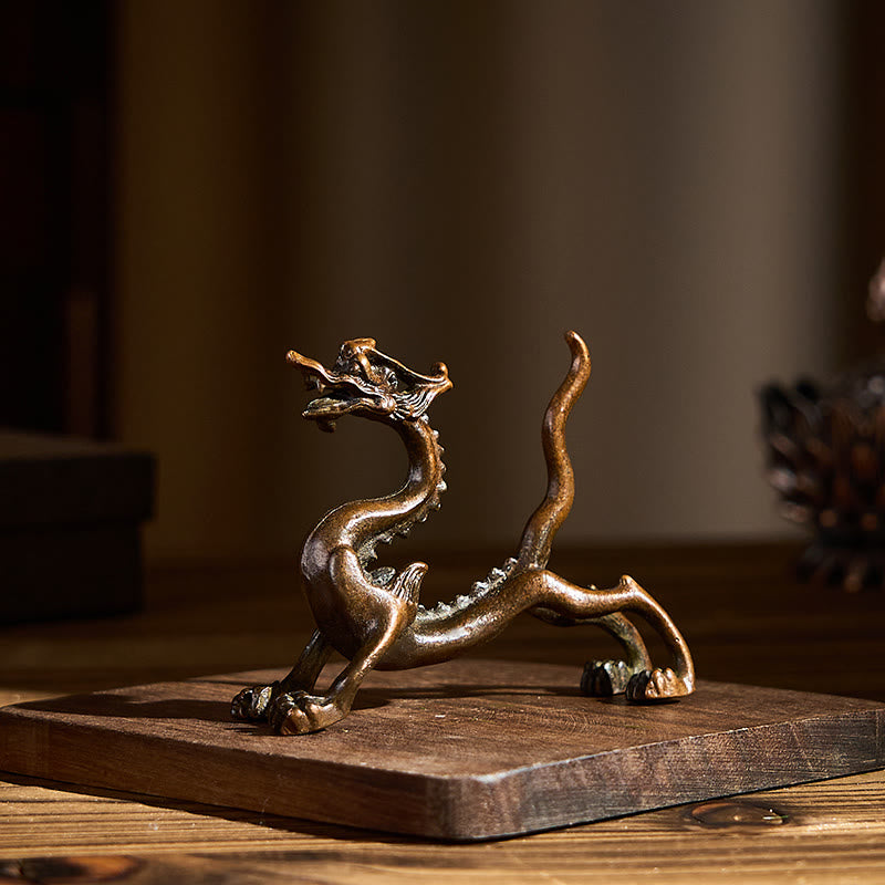 Mini dragón de aleación de Buddha Stones , piedra de protección para la suerte, decoración del hogar, 7,6 x 2,5 x 5,4 cm - image 4