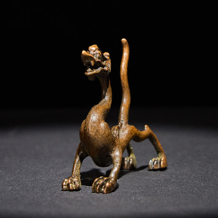 Mini dragón de aleación de Buddha Stones , piedra de protección para la suerte, decoración del hogar, 7,6 x 2,5 x 5,4 cm - image 2