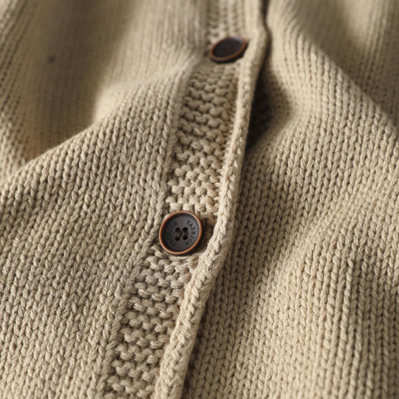 Cárdigan de manga larga para mujer, de algodón, con botones y estampado de figuras de patchwork con Buddha Stones. - image 8