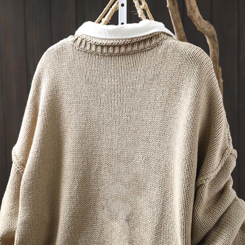 Cárdigan de manga larga para mujer, de algodón, con botones y estampado de figuras de patchwork con Buddha Stones. - image 3