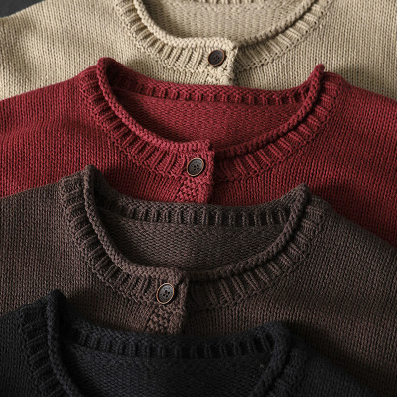 Cárdigan de manga larga para mujer, de algodón, con botones y estampado de figuras de patchwork con Buddha Stones. - image 20