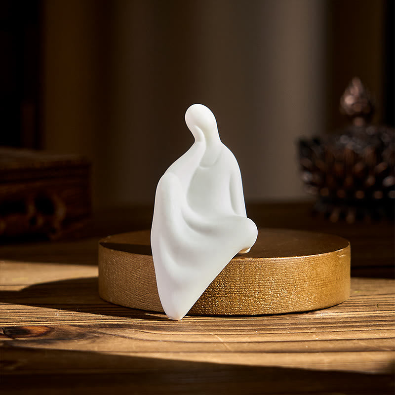 Buddha Stones, Buda sin forma, cerámica, escritorio de madera de wengué, decoración de serenidad - image 3