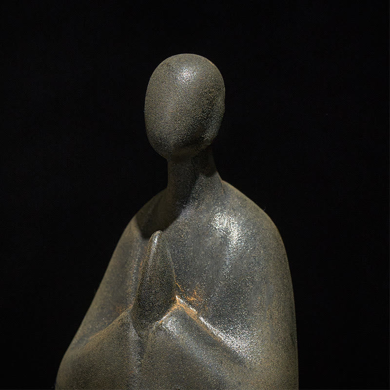 Estatua de Buddha Stones de resina fundida con óxido de hierro en polvo, hecha a mano, sin forma, 11,5 x 9 x 6,5 cm - image 5