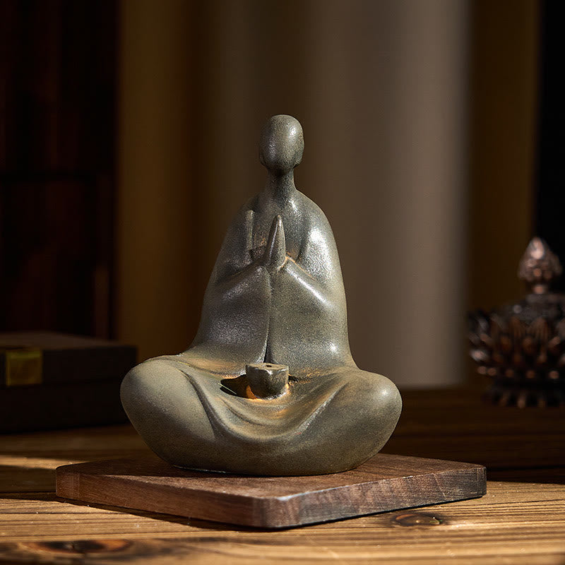 Estatua de Buddha Stones de resina fundida con óxido de hierro en polvo, hecha a mano, sin forma, 11,5 x 9 x 6,5 cm - image 2