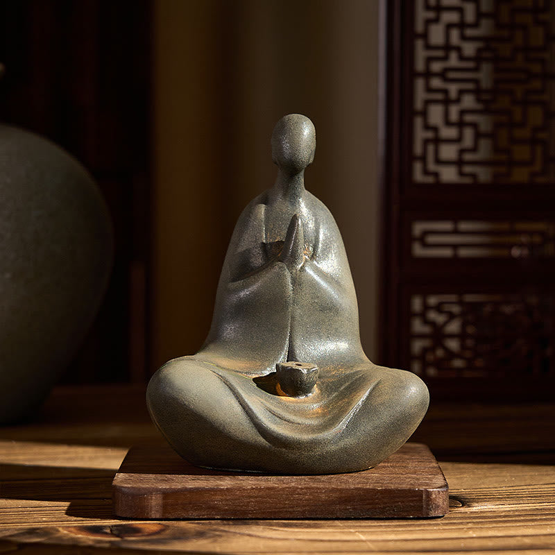 Estatua de Buddha Stones de resina fundida con óxido de hierro en polvo, hecha a mano, sin forma, 11,5 x 9 x 6,5 cm - image 1