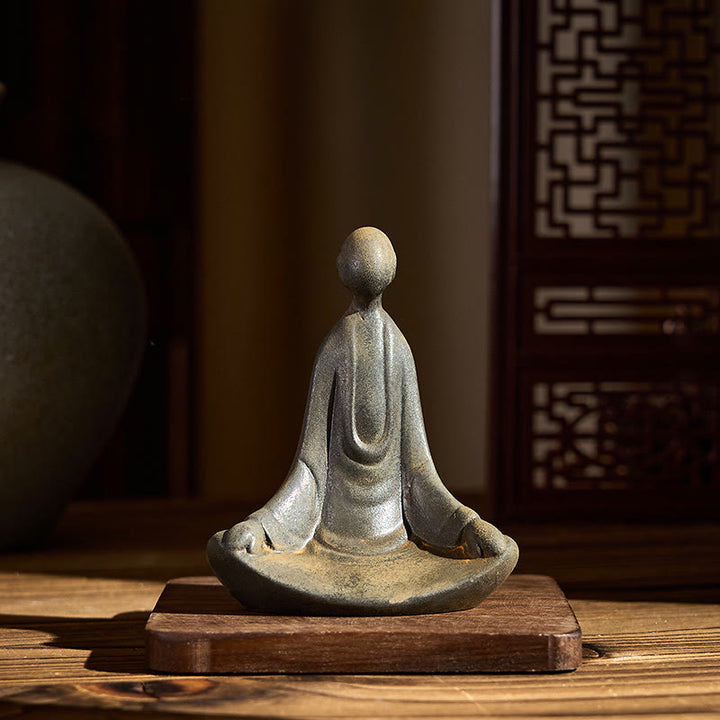 Estatua de Buddha Stones de Buda, de resina fundida con polvo de hierro y óxido, decoración - image 5