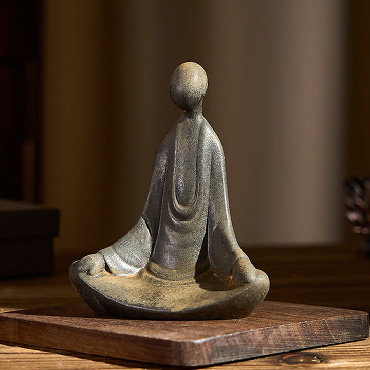 Estatua de Buddha Stones de Buda, de resina fundida con polvo de hierro y óxido, decoración - image 2