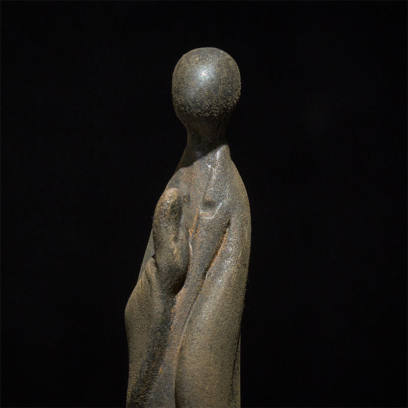 Estatua de Buddha Stones de Buda, de hierro fundido en polvo, de resina y óxido, decoración - image 5